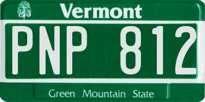 VT license plate PNP812