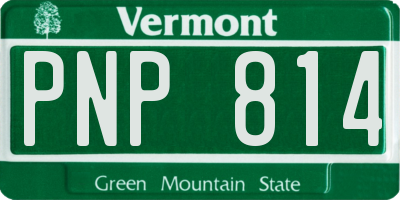 VT license plate PNP814