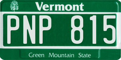 VT license plate PNP815