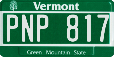 VT license plate PNP817