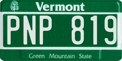 VT license plate PNP819