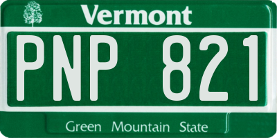 VT license plate PNP821