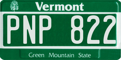 VT license plate PNP822