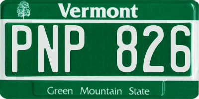 VT license plate PNP826