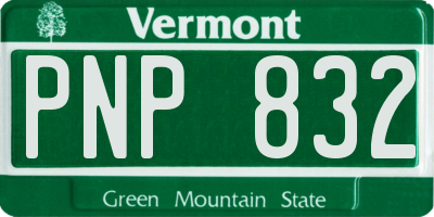 VT license plate PNP832