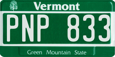 VT license plate PNP833