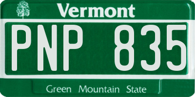 VT license plate PNP835