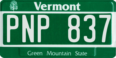 VT license plate PNP837