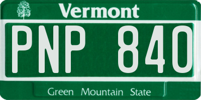 VT license plate PNP840