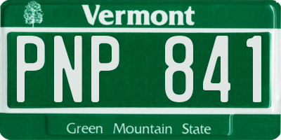 VT license plate PNP841