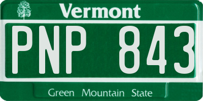 VT license plate PNP843