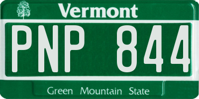VT license plate PNP844