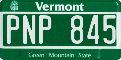 VT license plate PNP845