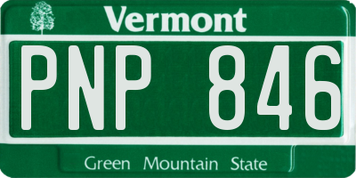 VT license plate PNP846