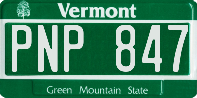 VT license plate PNP847