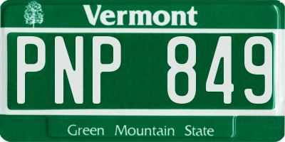 VT license plate PNP849