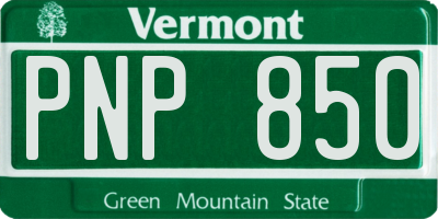 VT license plate PNP850