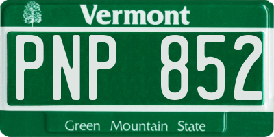 VT license plate PNP852