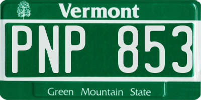 VT license plate PNP853