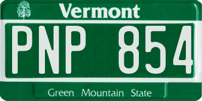 VT license plate PNP854