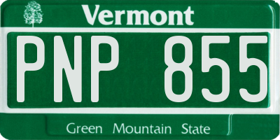 VT license plate PNP855