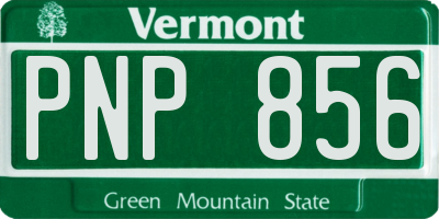 VT license plate PNP856