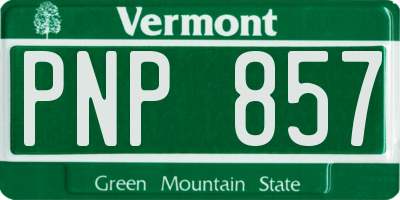 VT license plate PNP857