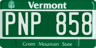 VT license plate PNP858