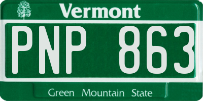 VT license plate PNP863