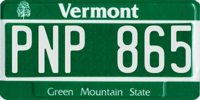 VT license plate PNP865