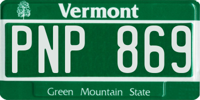 VT license plate PNP869