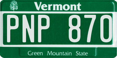 VT license plate PNP870