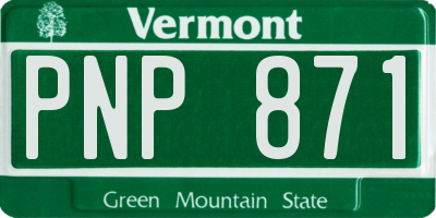 VT license plate PNP871