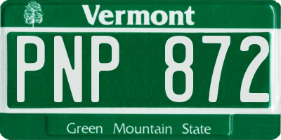VT license plate PNP872