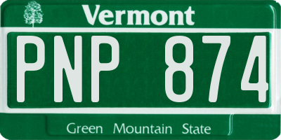 VT license plate PNP874