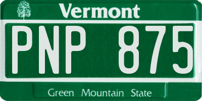 VT license plate PNP875