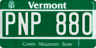 VT license plate PNP880