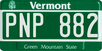VT license plate PNP882