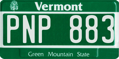 VT license plate PNP883