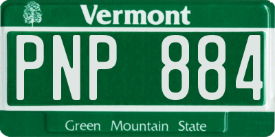 VT license plate PNP884