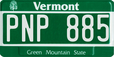VT license plate PNP885