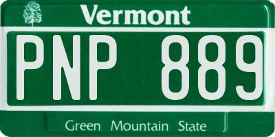 VT license plate PNP889