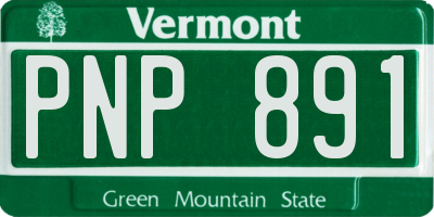 VT license plate PNP891