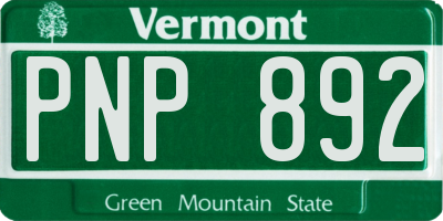 VT license plate PNP892