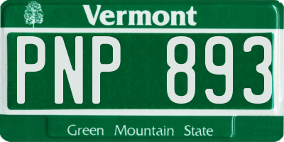 VT license plate PNP893