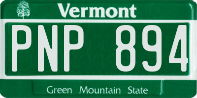 VT license plate PNP894