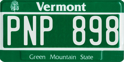 VT license plate PNP898