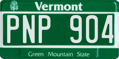 VT license plate PNP904