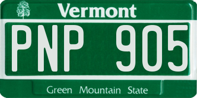 VT license plate PNP905