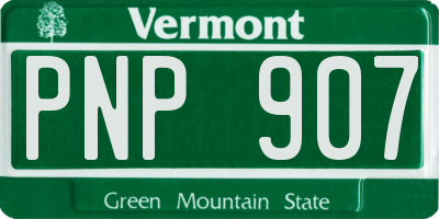 VT license plate PNP907